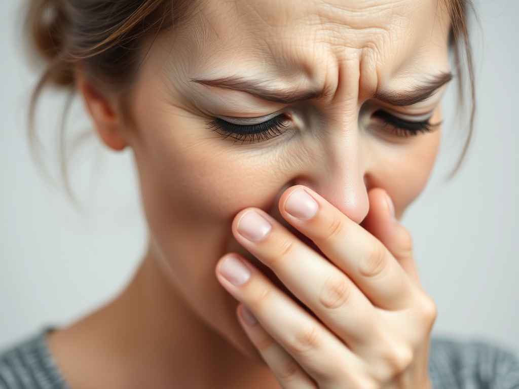 Close-up of a child showing whooping cough symptoms