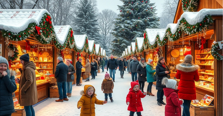 Festive atmosphere welcoming visitors to Helen Christmas Market