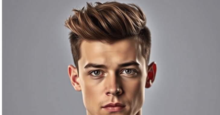 Close-up of Harry Styles clean buzz cut fade styling