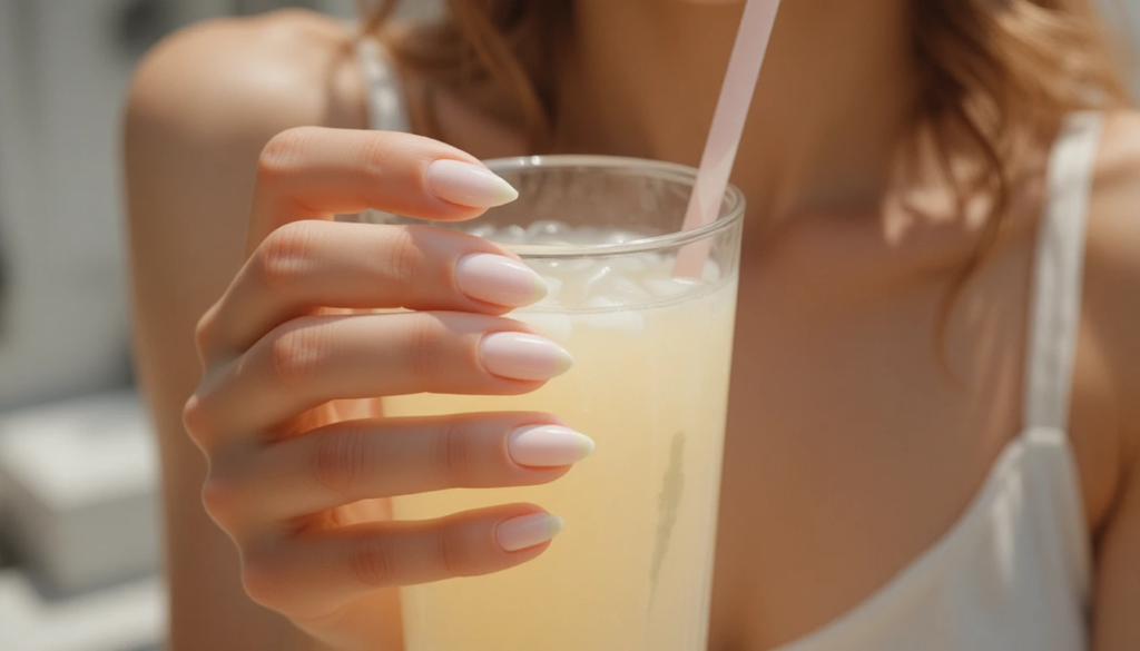 Summer French nails design with pastel tips for a fresh seasonal look