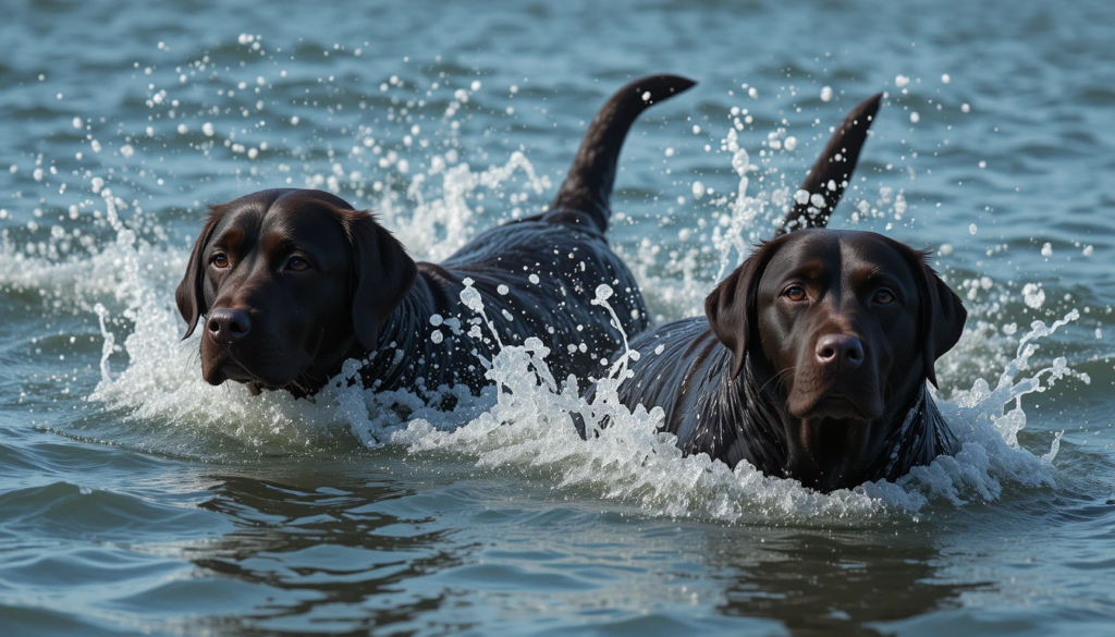 Dog tail spreading scent to mark territory and signal identity