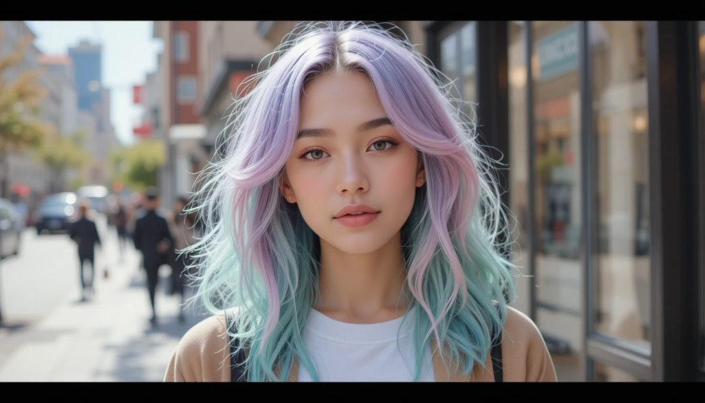 Pastel coloured hair in lavender, pink and mint 2020 trend