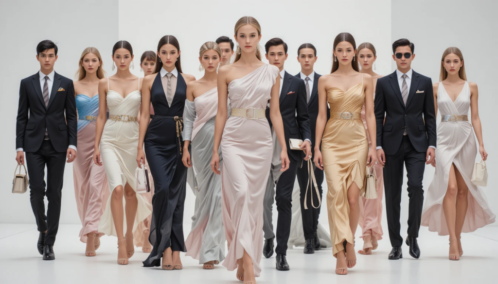 Cocktail attire accessories completing a polished party look
