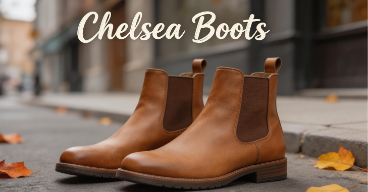 Suede Chelsea boots paired with a smart-casual outfit