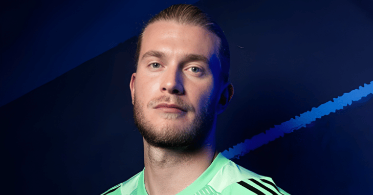 Loris Karius and his wife in a portrait highlighting their relationship