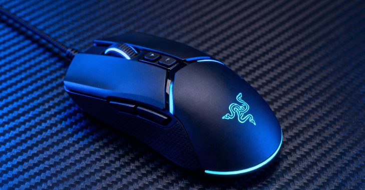 Razer Basilisk V3 gaming mouse shown from above