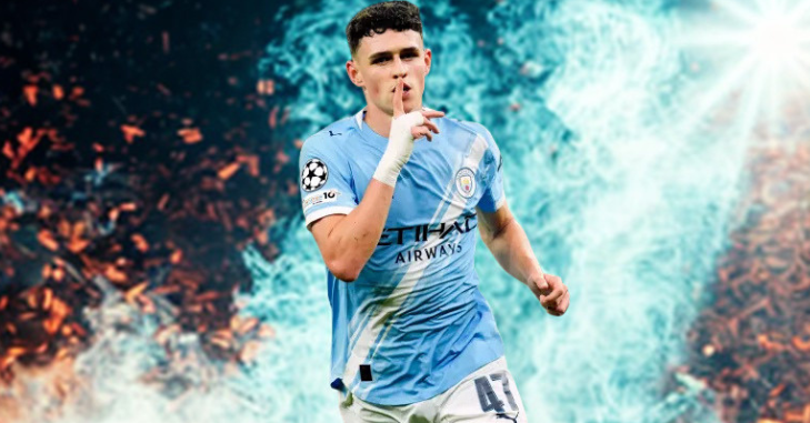 Young Phil Foden during his early life in Stockport, Greater Manchester
