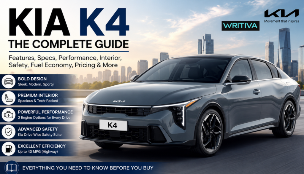 The Complete Guide to the Kia K4 Specifications, Engine Options, Performance, Interior Features, Safety Ratings, Fuel Economy, Pricing, and Buying Tips