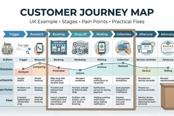 Customer Journey Map: A Complete Filled-In UK Example, Costs, Stages, Pain Points, And Practical Fixes For 2026