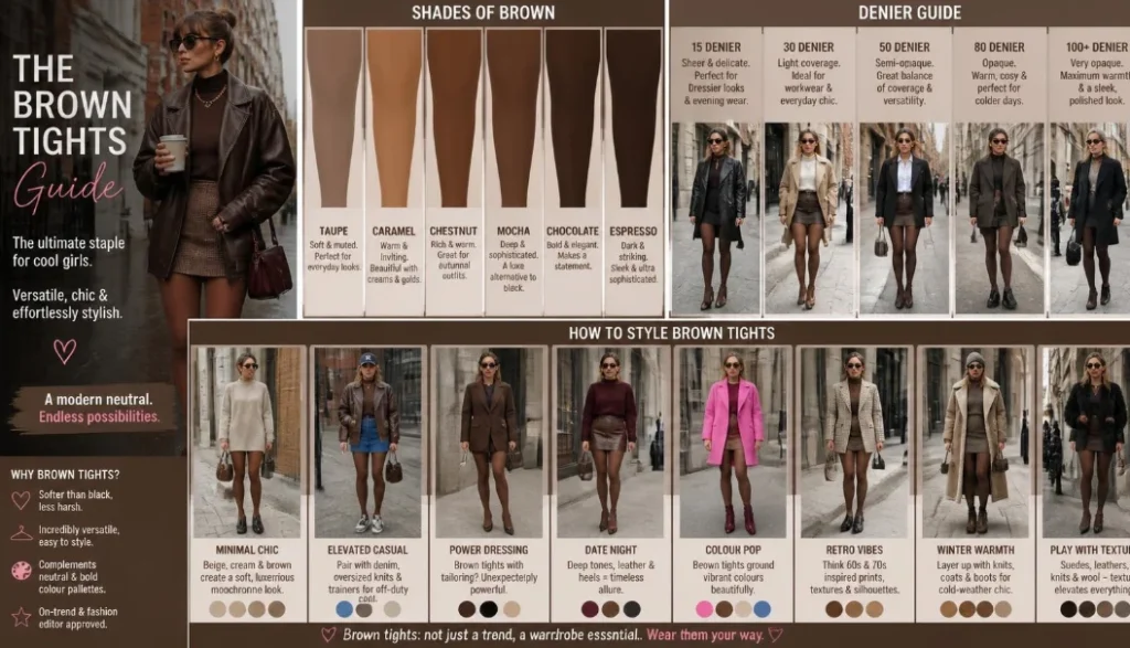 Brown Tights: How to Choose the Right Shade, Denier and Outfit for UK Style